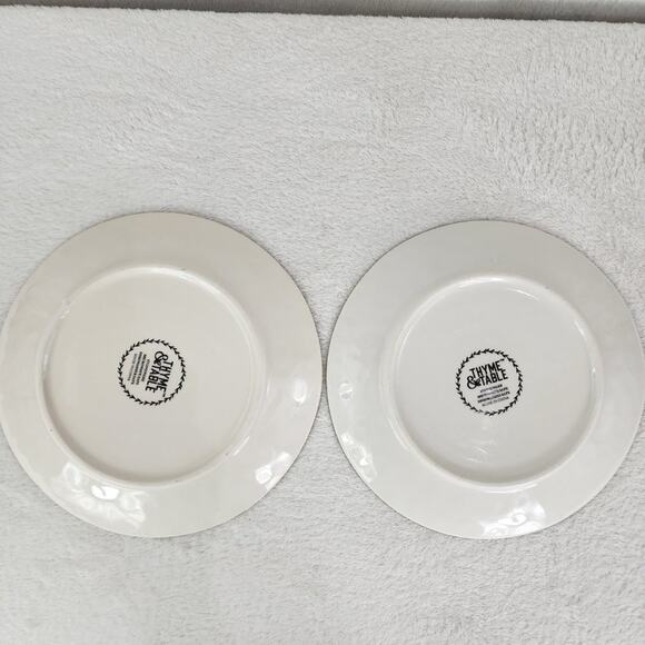Thyme & Table Ava Collection Stoneware Cream & Black Medallion Salad Plates EUC - Picture 3 of 4